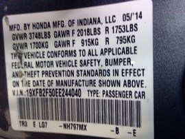 2014 CIVIC GRAY LX 1.8 AT  A24023